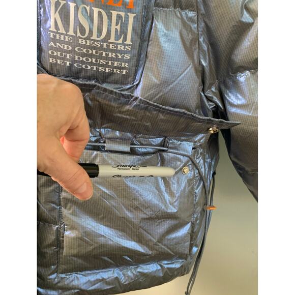 Women's Survival Metallic Down Jacket Puffer Starry Sky Gray Size S - Picture 4 of 16